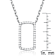 CZ Rectangle Station Necklace In Sterling Silver 16 Inch