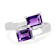 Amethyst Emerald-Cut Bypass Ring In Sterling Silver 2ctw