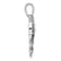 Rhodium Over Sterling Silver Antiqued Cubic Zirconia Mermaid Heart Pendant