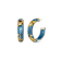 14K Yellow Gold Over Sterling Silver Small Gold Leaf Acrylic Hoops in Santorini