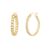 14K Yellow Gold Over Brass Curb Link Oval Hoop Earrings