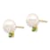 14K Yellow Gold 8-8.5mm White Round Freshwater Cultured Pearl Peridot
Post Earrings