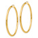 14k Yellow Gold Polished 2 3/4" Round Tube Hoop Earrings