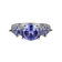 Blue Cubic Zirconia Platinum Over Silver June Birthstone Ring 4.27ctw