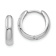 Rhodium Over 14k White Gold 3/8" Hinged Hoop Earrings