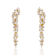 CZ Waterfall Cluster Linear Drop Earrings In 14K Gold Over Brass