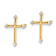 14k Two-tone Diamond-Cut Cross Stud Earrings