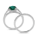 1.35ctw Emerald and Diamond Engagement Ring with Band Ring in 14k White Gold