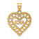 14k Yellow Gold Textured Amor in Cut-Out Heart Charm