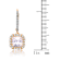 Square CZ Halo Drop Earrings In 14K Gold Over Sterling Silver