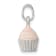 Sterling Silver Polished and Pink Enameled Cupcake Children's Pendant