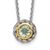 Sterling Silver Antiqued with 14K Accent Green Quartz Necklace
