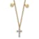 10k Yellow Gold and Rhodium Over 10k Yellow Gold Cable Link Diamond
Cross 18 inch Necklace