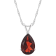 12x8mm Pear Shape Garnet Rhodium Over Sterling Silver Pendant With Chain