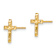 14k Yellow Gold Children's Crucifix Stud Earrings