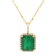 5.04 Ctw Emerald and 0.27 Ctw White Diamond Pendant in 14K YG