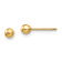 14k Yellow Gold Polished 3mm Ball Stud Earrings
