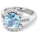 3.33ctw Blue Aquamarine and Diamond 14K White Gold Halo Ring