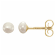 14K Yellow Gold 3.25mm Button Freshwater Pearl Youth Solitaire Stud Earrings