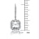 Square CZ Halo Drop Earrings In Sterling Silver