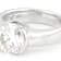 Round Moissanite Solitaire Ring In Platinum-Enhanced Sterling Silver
