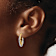 14k Yellow Gold and 14k White Gold 13/16" Polished Hoop Earrings