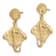 14k Yellow Gold Textured Shell and Stingray Dangle Earrings
