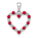 Rhodium Over 10k White Gold Diamond and 0.5 cttw Ruby Heart Pendant