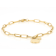 Paperclip Link Bracelet With Disc Charm In Gold-Tone 4mm