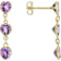 Heart Shape Amethyst Dangle Earrings 2.42ctw