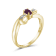 Red Ruby with White Diamond Accent 14K Gold Over Sterling Silver Ring 0.40ctw