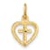 14K Yellow Gold Cross in Heart Charm Pendant