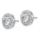 Rhodium Over 14K White Gold Round Halo G H I True Light Moissanite Earrings