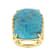 Turquoise Large Rectangular Cushion Solitaire Ring In 18K Gold Over
Sterling Silver
