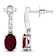 1.70ctw 14K White Gold Red Ruby and White Diamond Halo Earrings