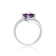 Princess Cut Amethyst with White Sapphire Accents Bypass Ring, 1.08ctw