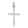 Rhodium Over 14k White Gold Diamond-Cut with Tapered Ends Cross Charm