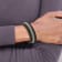 Black Leather and Stainless Steel Polished Multi-Strand 8.5-inch Bracelet