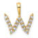 14K Yellow Gold Lab Grown Diamond Letter W Initial Pendant