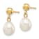 10k Yellow Gold 6-7mm White Rice Freshwater Cultured Pearl Dangle Earrings
