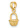 10K Yellow Gold 3D Textured Mini Basket Charm