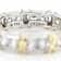 Two-Tone CZ Eternity Band Ring In Platinum And 18K Gold Over Sterling Silver