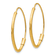 14K Yellow Gold Wire 1" Hoop Earrings