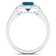 2.29ctw London Blue Topaz and Diamond 14K White Gold Halo Ring