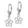 Rhodium Over 14k White Gold Polished Cut-Out Flower Dangle Earrings