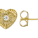 Heart Earrings With Zircon Accent In 18K Gold Over Sterling Silver