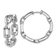 Rhodium Over Sterling Silver Cubic Zirconia Link In/Out Hinged Round
Hoop Earrings