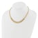 14K Yellow Gold Polished and Textured Fancy 3 Layer Cable Necklace