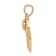 14K Tri-color Gold Diamond-Cut MOM in Heart with Rose Pendant