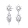 Oval CZ Double Halo Cluster Dangle Earrings In Sterling Silver